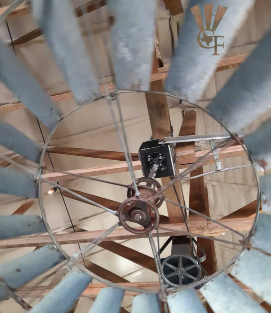 Open Control Box Design- Belt and Pulleys Visible, More Old-Fashioned